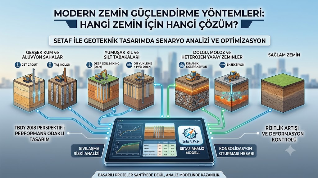 Modern Zemin Güçlendirme Yöntemleri: Hangi Zemin İçin Hangi Çözüm